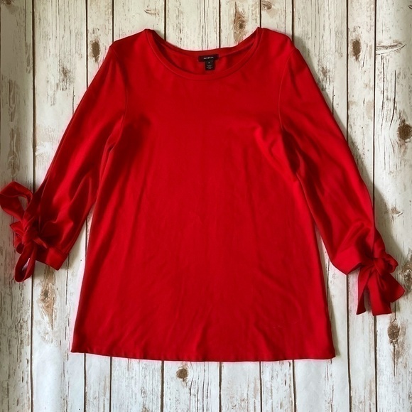 Halogen Red Tie Sleeve Tunic Top, M - Picture 4 of 8